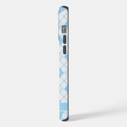 Maßgeschneidertes Muster für hellblaue Raute iPhone Hülle (Linke Seite)