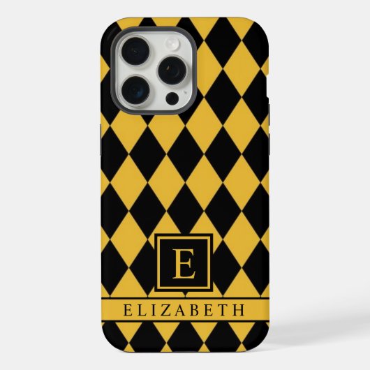 Maßgeschneidertes Muster für hellgelbe Raute iPhone Hülle (Rückseite)