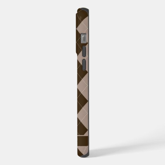 Maßgeschneidertes Muster für Lila graubraune Raute iPhone Hülle (Linke Seite)