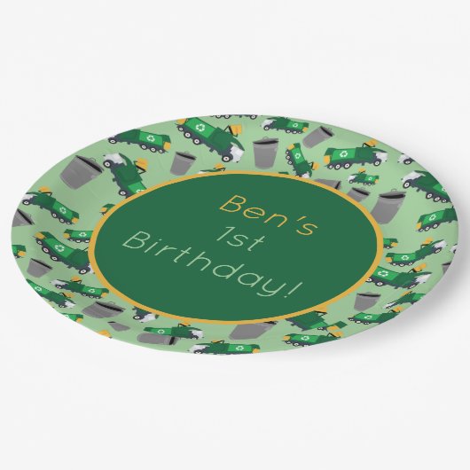 Maßgeschneidertes Muster für Recycelnd Garbage Tru Pappteller (Schrägansicht)