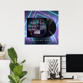 Maßgeschneidertes Neon Lights Vinyl Record Poster