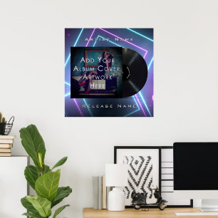 Maßgeschneidertes Neon Lights Vinyl Record Poster