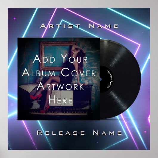 Maßgeschneidertes Neon Lights Vinyl Record Poster (Vorne)