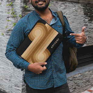 Maßgeschneidertes neutrales braunes Beige Tan Retr Laptopschutzhülle