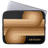 Maßgeschneidertes neutrales braunes Beige Tan Retr Laptopschutzhülle (Vorderseite)