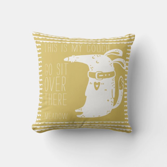 Maßgeschneidertes Niedliches Hundegold Kissen (Vorderseite)