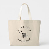 Maßgeschneidertes Niedliches Personalisiertes Knit Jumbo Stoffbeutel (Rückseite)