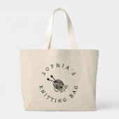 Maßgeschneidertes Niedliches Personalisiertes Knit Jumbo Stoffbeutel (Rückseite)