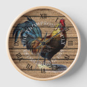 Maßgeschneidertes Niedliches Rooster auf gewittert Uhr (Vorderseite)