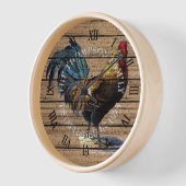 Maßgeschneidertes Niedliches Rooster auf gewittert Uhr (Winkel)