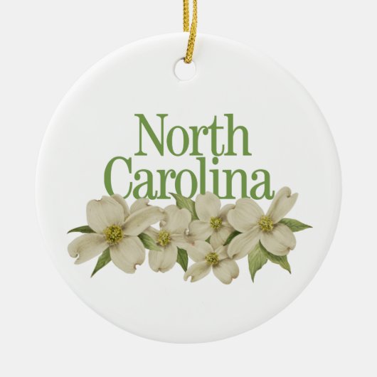 Maßgeschneidertes North Carolina Ornament mit Dogw (Vorne)