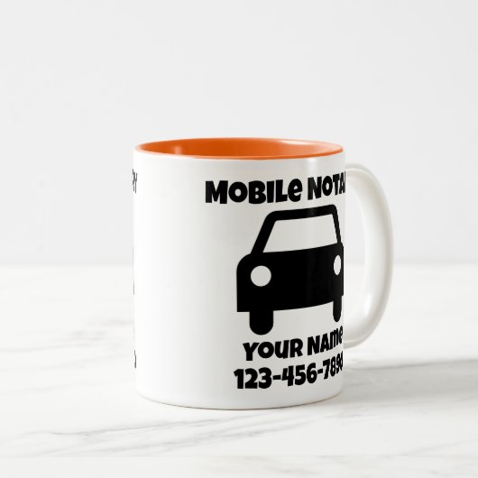 Maßgeschneidertes öffentliches Mobilautosymbol für Zweifarbige Tasse (VorderseiteRechts)