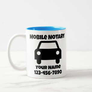 Maßgeschneidertes öffentliches Mobilautosymbol für Zweifarbige Tasse