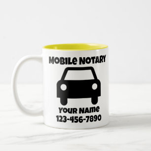 Maßgeschneidertes öffentliches Mobilautosymbol für Zweifarbige Tasse