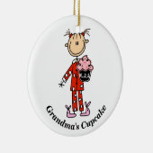 Maßgeschneidertes Oma-Cupcake-Ornament Keramikornament (Rechts)