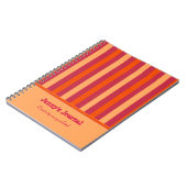 Maßgeschneidertes Orange- und Cranberry-Strip-Note Notizblock (Linke Seite)