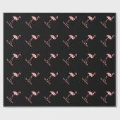 Maßgeschneidertes Papier aus schwarz-rosa Flamingo Geschenkpapier (Flach)