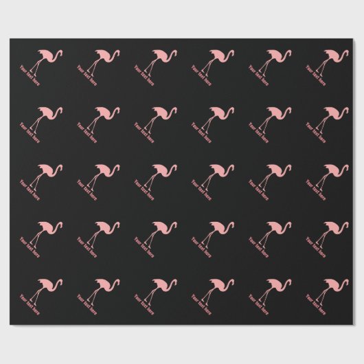 Maßgeschneidertes Papier aus schwarz-rosa Flamingo Geschenkpapier (Flach)