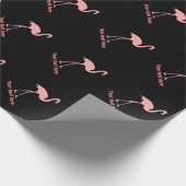 Maßgeschneidertes Papier aus schwarz-rosa Flamingo Geschenkpapier (Ecke)