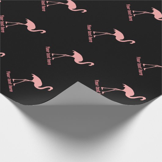 Maßgeschneidertes Papier aus schwarz-rosa Flamingo Geschenkpapier (Ecke)