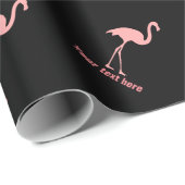Maßgeschneidertes Papier aus schwarz-rosa Flamingo Geschenkpapier (Rolleneckpunkt)
