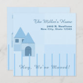 Maßgeschneidertes Party für die blauzäunte Zuhause Ankündigung (Vorne/Hinten)