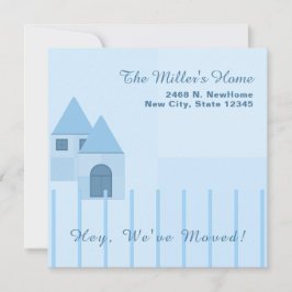 Maßgeschneidertes Party für die blauzäunte Zuhause Ankündigung