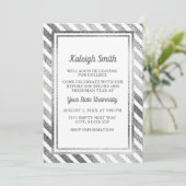 Maßgeschneidertes Party mit weißer Uni für Silbers Einladung (Stehend Vorderseite)