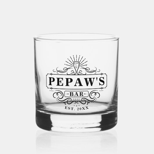Maßgeschneidertes Pepaw-Bar Jahr etablierte Glas (Vorderseite)