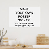 Maßgeschneidertes Personalisiert 36" x 24" Matte-P Poster (Küche)