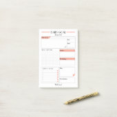 Maßgeschneidertes Planformular für Tagesziele Post-it Klebezettel (Auf Schreibtisch)