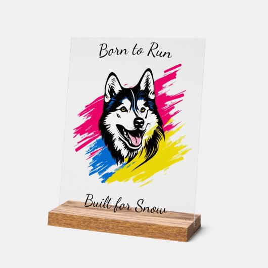 Maßgeschneidertes Pop Art Husky Design Acrylschild (Winkel)