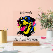 Maßgeschneidertes Pop Art Rottweiler Design Acrylschild (Hochzeit)