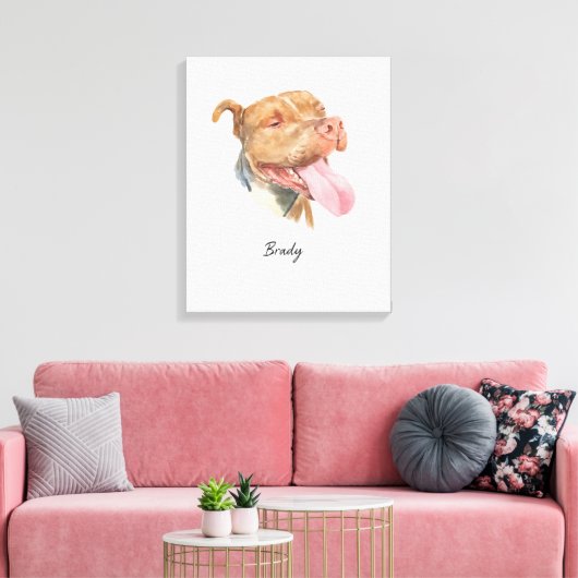 Maßgeschneidertes Portrait Wasserfarbe Leinwanddruck (Insitu (Wohnzimmer))