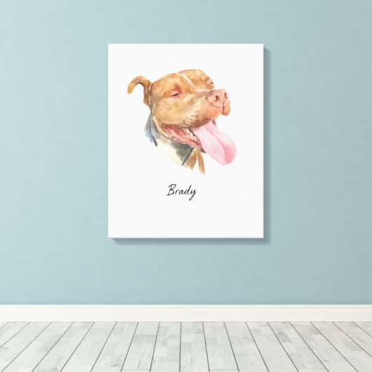 Maßgeschneidertes Portrait Wasserfarbe Leinwanddruck (Insitu (Holzboden))