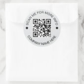 Maßgeschneidertes QR-Code Runde graue wasserdichte Runder Aufkleber (Tasche)