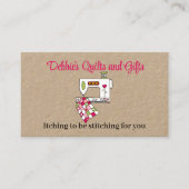 Maßgeschneidertes Quiltieren mit Nähmaschine Visitenkarte (Vorderseite)