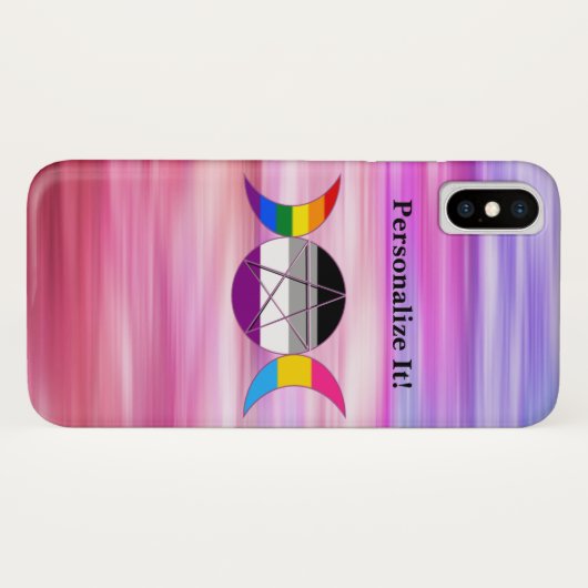 Maßgeschneidertes Rainbow Triple Moon Goddess Pent Case-Mate iPhone Hülle (Rückseite (Horizontal))