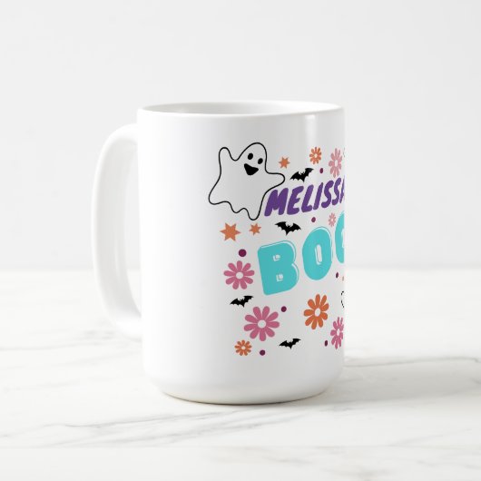 Maßgeschneidertes Retro-BootHalloween-Blumendesign Kaffeetasse (Vorderseite Links)
