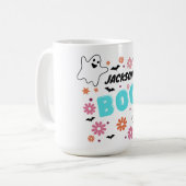 Maßgeschneidertes Retro-BootHalloween-Blumendesign Kaffeetasse (Vorderseite Links)