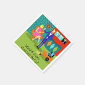 Maßgeschneidertes Retro Martini Couple Paper Napki Serviette (Ecke)
