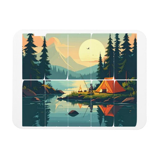 Maßgeschneidertes Retro Touch Grass Outdoor Magnet (Horizontal)