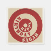 Maßgeschneidertes Retro Vinyl Sleeve Papier Napkin Serviette (Vorderseite)