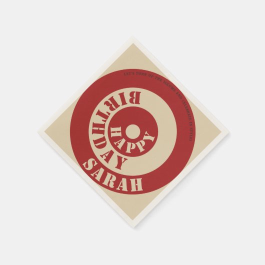 Maßgeschneidertes Retro Vinyl Sleeve Papier Napkin Serviette (Ecke)