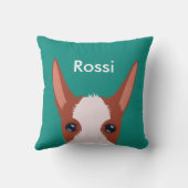 Maßgeschneidertes, robustes Podenco-Gesicht Kissen (Rückseite)