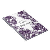 Maßgeschneidertes Rolling Lila Abstraktes Spiralmu Notizblock (Rechte Seite)