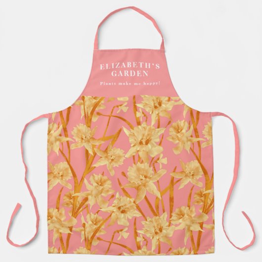 Maßgeschneidertes romantisches Daffodiemuster Schürze (Vorderseite)