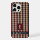 Maßgeschneidertes rotes grünbraunes Muster iPhone Hülle (Rückseite)