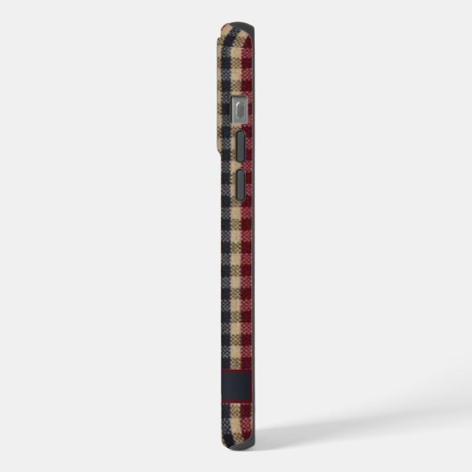 Maßgeschneidertes rotes grünbraunes Muster iPhone Hülle (Linke Seite)