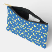 Maßgeschneidertes Rubber Duck Muster Blue Zipper Zubehörtasche (Offen)
